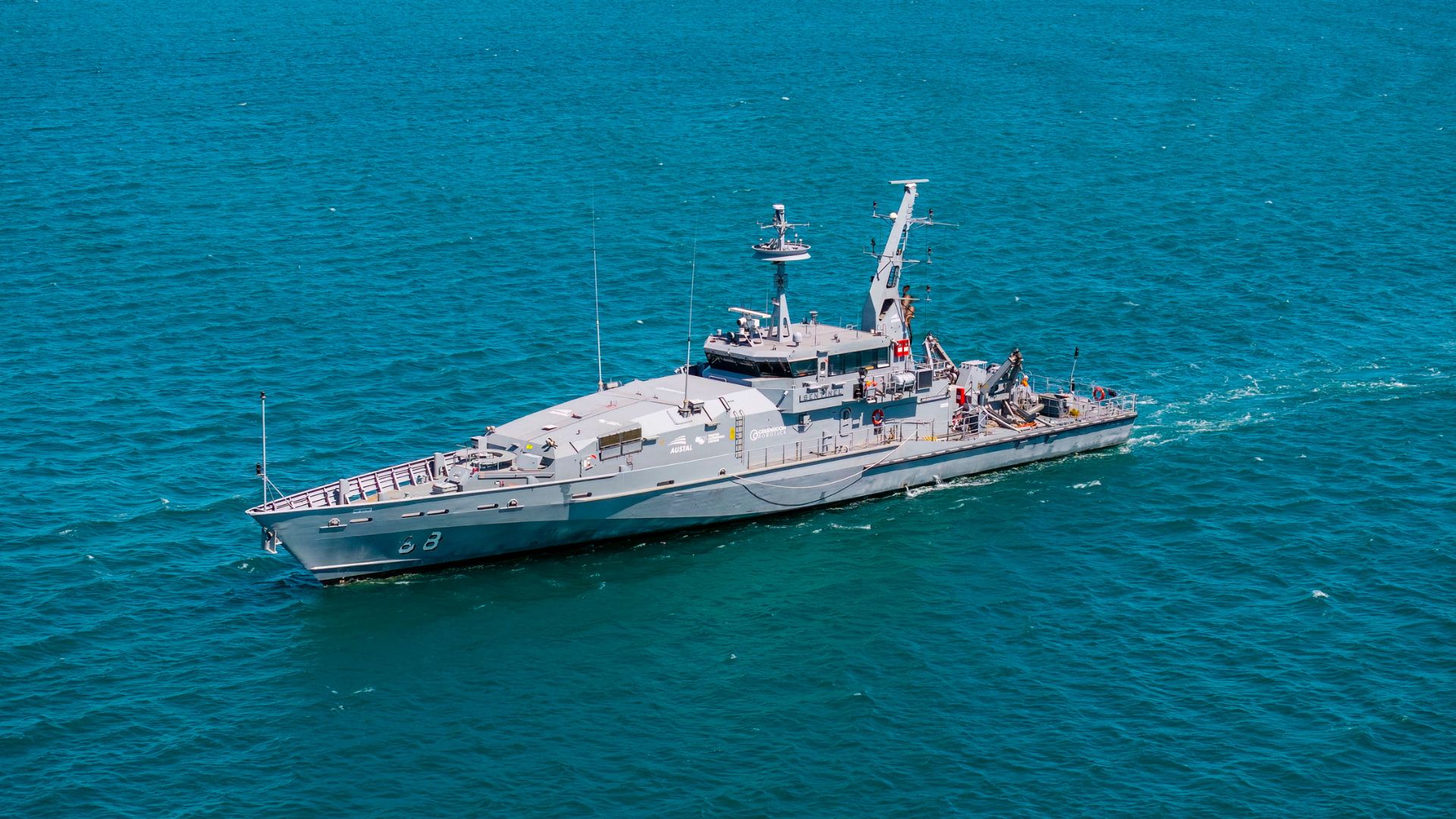 Image of the Sentinel patrol boat at sea.