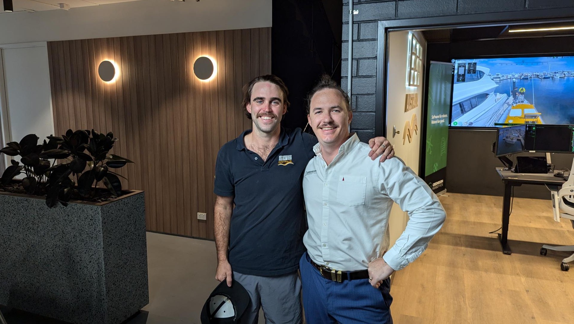 EGS Australia's Harrison Wilson with Greenroom's Harry Hubbert